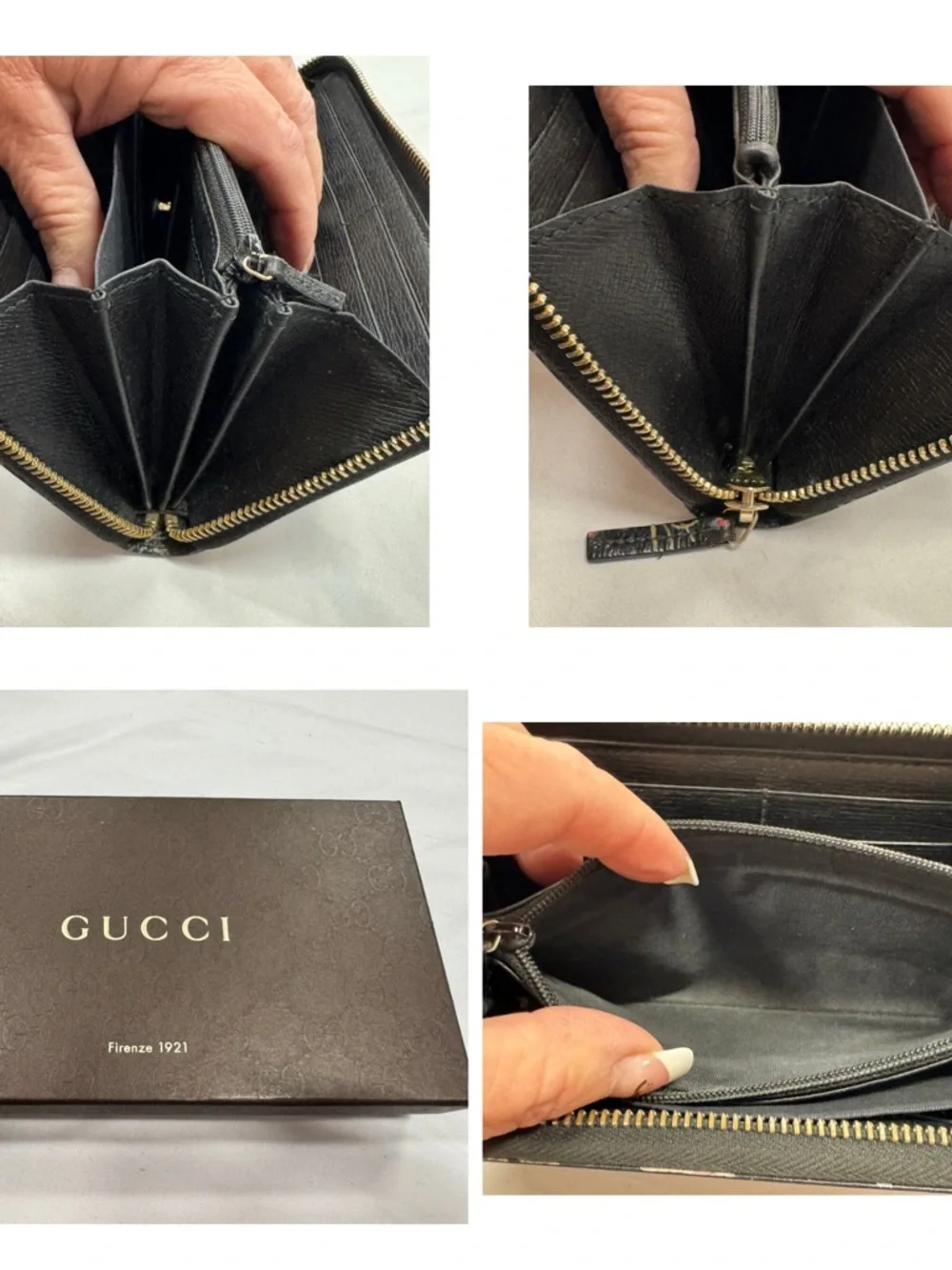 Gucci Black Floral Knight Zip Wallet - Picture 7 of 8